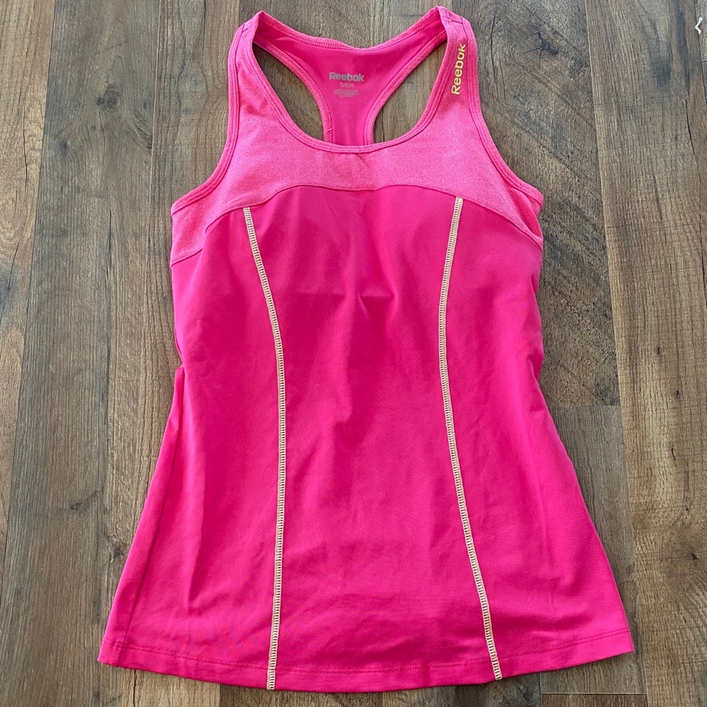Pink Reebok tank top